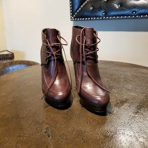 Brown Leather Shoe Lace Boots